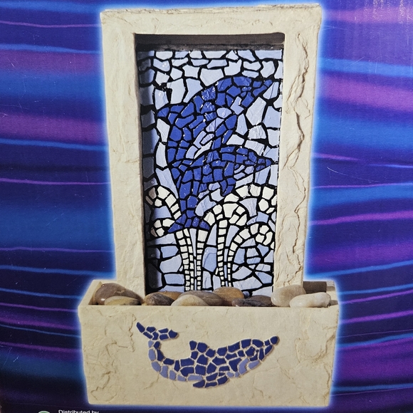 Mosaic Dolphin Fountain Spencer Gift New - Picture 3 of 7